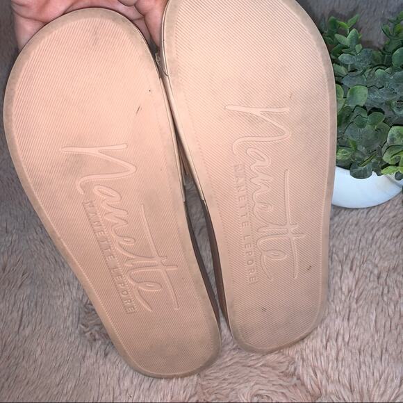 Nanette Lepore Light Pink Floral Laser Cut Slip On Summer Sandals Size: 6 - Picture 10 of 12